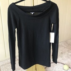 NWT - Black off the shoulder sweater top, size M